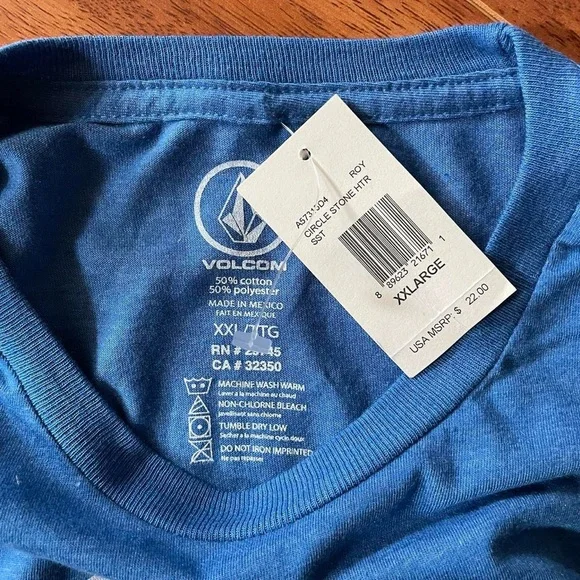 Volcom Stone Blue Tee - Size XXL - Picture 5 of 7